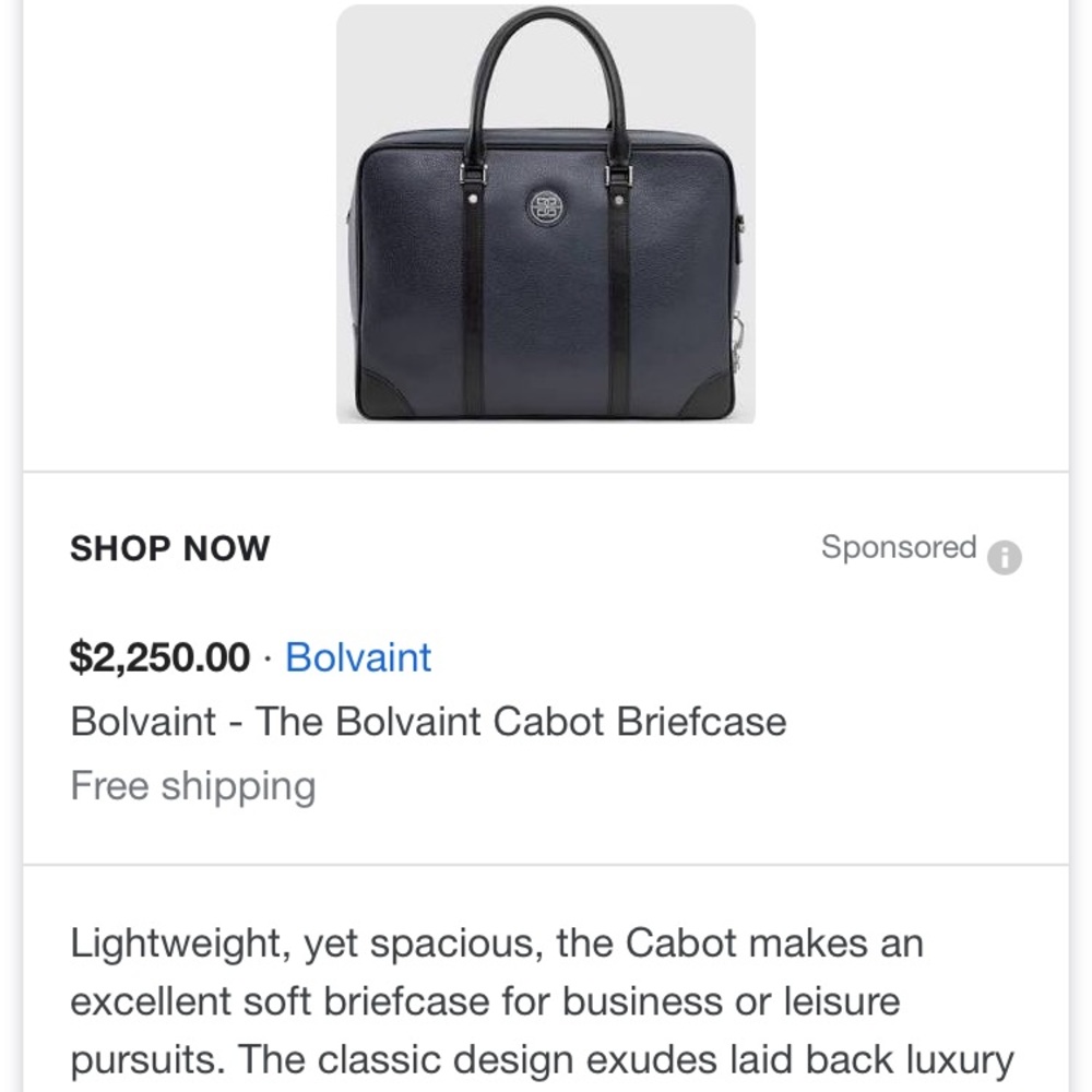 Bolvaint The Cabot Briefcase NWT
